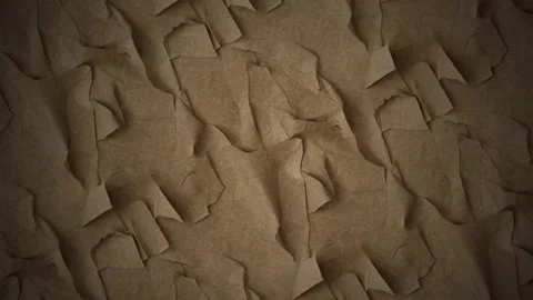 Crumpled brown paper texture background, with subtle motion Video stock 347305186