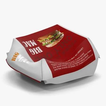 Crumpled Burger Box Big Mac 3D Model