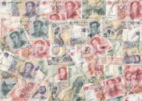 Crumpled chinese yuan Stock Illustration
