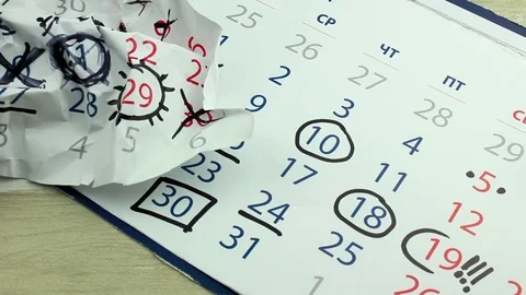 The crumpled defective calendar leaf Stock Footage 81808864