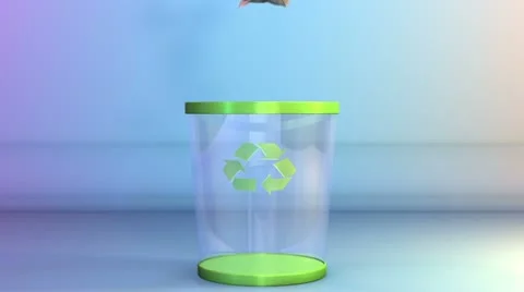 Crumpled Documents falling in a Garbage Bin, Alpha Stock Footage