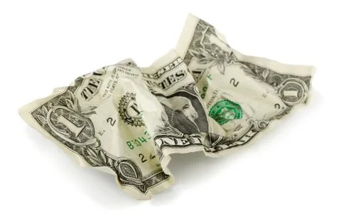 Crumpled dollar Stock Photos