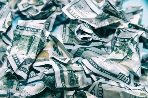 The crumpled dollars Stock Photos