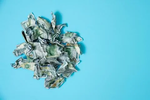 The crumpled dollars Stock Photos