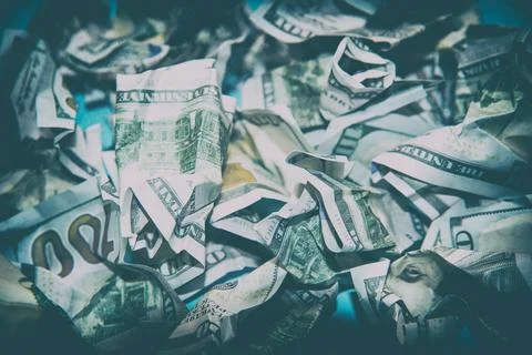 The crumpled dollars Stock Photos