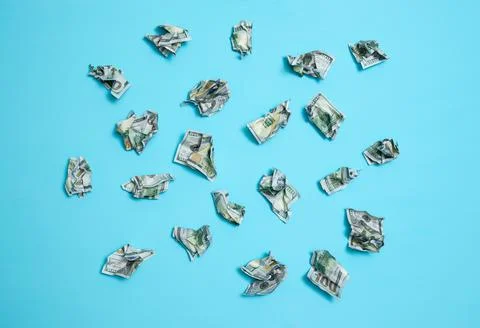 The crumpled dollars Stock Photos