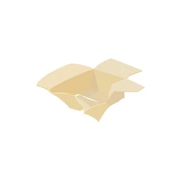 Crumpled empty cardboard box icon, cartoon style Stock Illustration