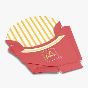 Crumpled Empty French Fry Box McDonalds 3D Model ~ 3D Model #91425160