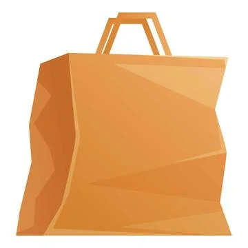 Crumpled empty paper bag standing upright Illustrazione stock