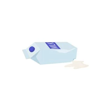 Crumpled empty paper box of milk icon Stock Illustration