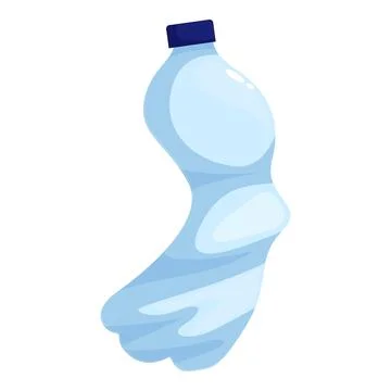 Crumpled empty plastic bottle representing plastic waste and the importance o Stock Illustration