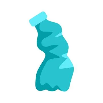 Crumpled empty plastic bottle representing environmental pollution Stock Illustration