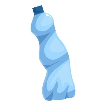 Crumpled empty plastic bottle symbolizing environmental pollution issues Stock Illustration