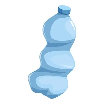 Crumpled empty plastic bottle symbolizing environmental pollution Stock Illustration