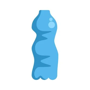 Crumpled empty plastic bottle symbolizing environmental waste Stock Illustration