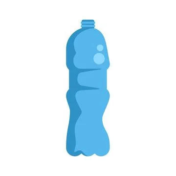 Crumpled empty plastic water bottle isolated on white background Stock Illustration