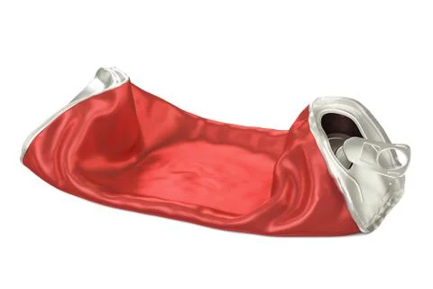 Crumpled empty tin can, 3D rendering Stock Illustration