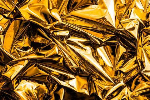 Crumpled gold abstract texture background Stock Illustration