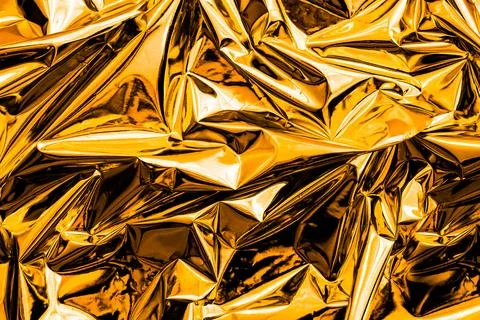 Crumpled gold abstract texture background Stock Illustration