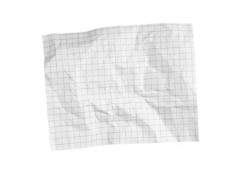 Crumpled graph paper background with blue grid lines, perfect for math proj.. Stock Photos