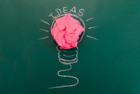Crumpled Idea Bulb Stock Photos