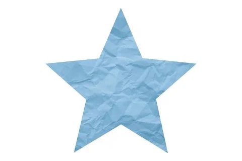 Crumpled light blue star pattern sticker, isolated on white background. イラスト素材