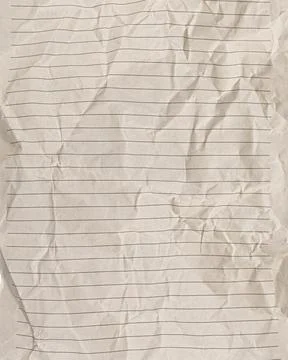 Crumpled Lined Paper on Light Background for Study and Nostalgic Lessons Stock Photos
