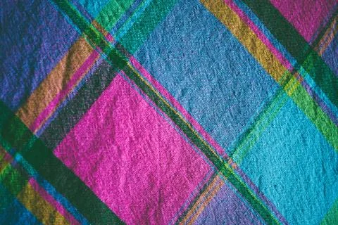 Crumpled linen background geometric pattern with rectangles and lines Stock Photos