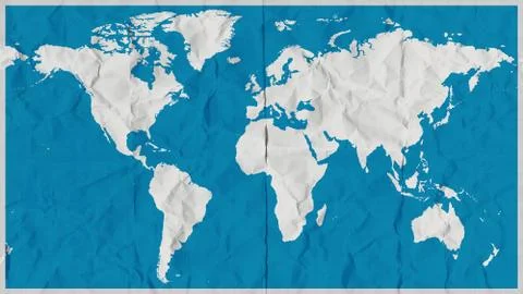 Crumpled Map Stock Illustration