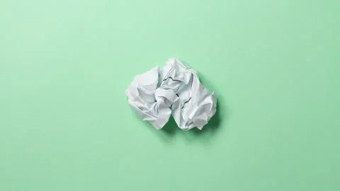Crumpled paper ball stop motion animated... | Stock Video | Pond5
