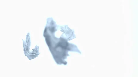 Crumpled paper balls falling down in slow motion Stock Footage 346845644