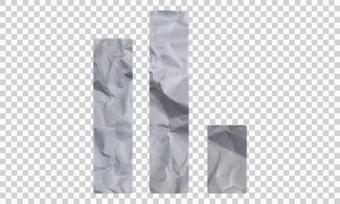 Crumpled paper bar chart isolated on white background for business data ana.. Stock Photos