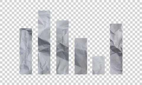 Crumpled paper bar chart representing business growth and financial data an.. Stock Photos
