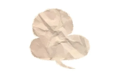 Crumpled paper double speech bubble featuring vintage parchment texture. Cutout Stock Illustration