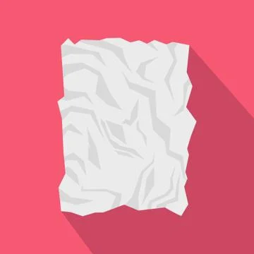 Crumpled paper icon, flat style 스톡 일러스트