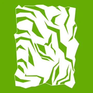 Crumpled paper icon green Stock Illustration