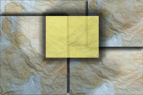 Crumpled paper on multiple planes Stock Illustration