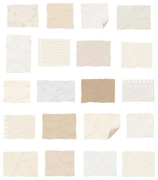 Crumpled Paper Notes Collection Stock Illustration