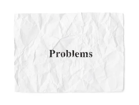 Crumpled paper problems Stock Photos