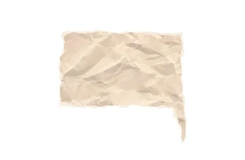 Crumpled paper rectangle speech bubble featuring vintage parchment texture. Illustrazione stock