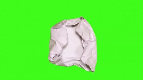 Crumpled paper rolling green screen zoom in full page layer white paper motion Video stock 324802360