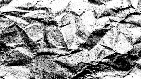 Crumpled paper sheet seamless texture, black and white, motion graphic Stock Footage 113901739
