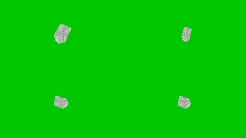Crumpled paper sheets unfold into various flat on green screen. Video stock 334701187