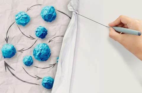 Crumpled paper as social network structure on wrinkled paper イラスト素材
