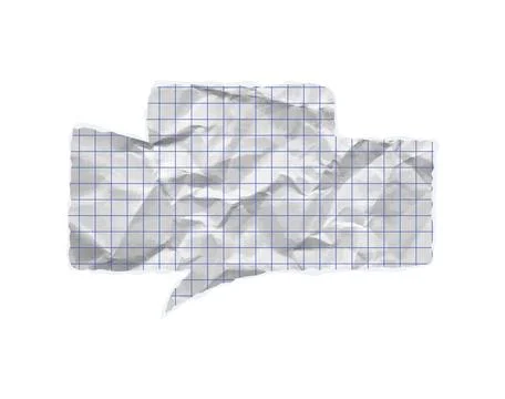 Crumpled paper speech bubble vector with torn ripped effect. Notebook texture Stock Illustration