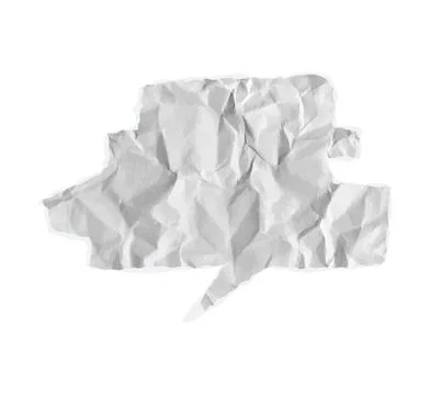 Crumpled paper speech bubble vector with torn ripped effect. Notebook texture, Stock Illustration
