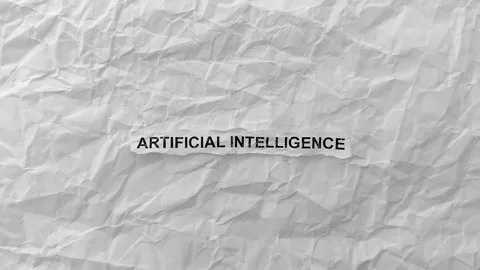 Crumpled piece of paper with words Artificial Intelligence Stock Footage 340405192