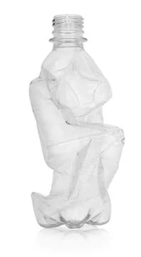 Crumpled plastic bottle Stock Photos