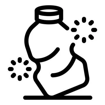 Crumpled plastic bottle polluting environment with toxic fumes Stock Illustration