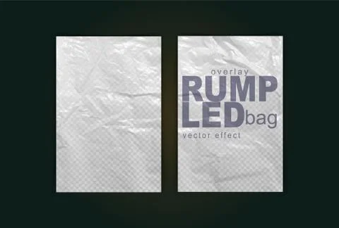 Crumpled poster. Glued paper. Vector Realistic. Stock Illustration